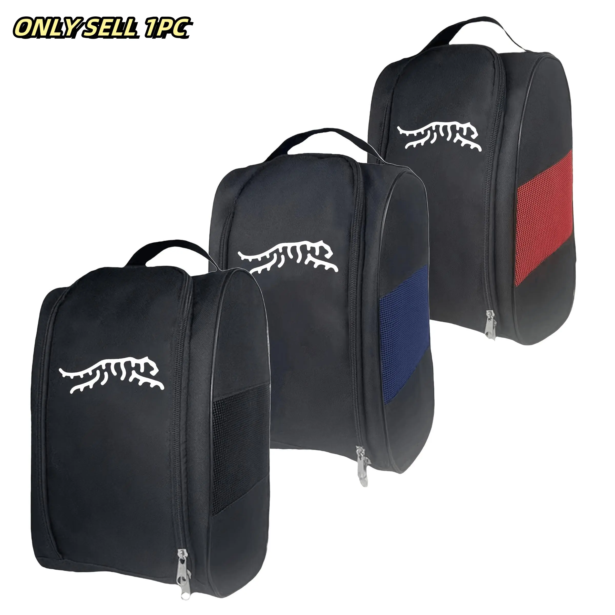 Portable Mini Golf Shoe Bag with Tiger Pattern Design, Lightweight Breathable Dust-Proof Sport Storage Solution for Golf Shoes Athletic Bag