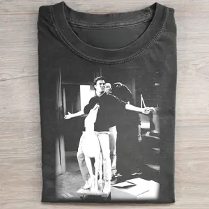 Vintage Chandler Bing and Joey Tribbiani Funny Graphic Tee - Friends Sitcom Shirt - Movie Shirt - Christmas Gift for Friends - Men's Top - Menswear Tshirt Streetwear Black Casual