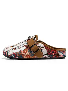 Men's 2026 New Ethnic Style Moccasin Slippers, Thick Sole Soft Bottom Large Size 46, Summer Casual Fashion Versatile Lazy Shoes