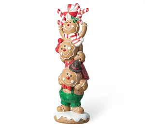 Glitzhome 12" Christmas Resin Gingerbread Men Table Decor