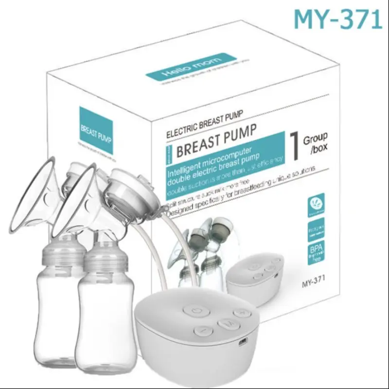 Electric Breastfeeding Pump USB Powered with 2 Milk Bottles, Dual Side Suction, Portable and Efficient, Ideal for Nursing Mothers