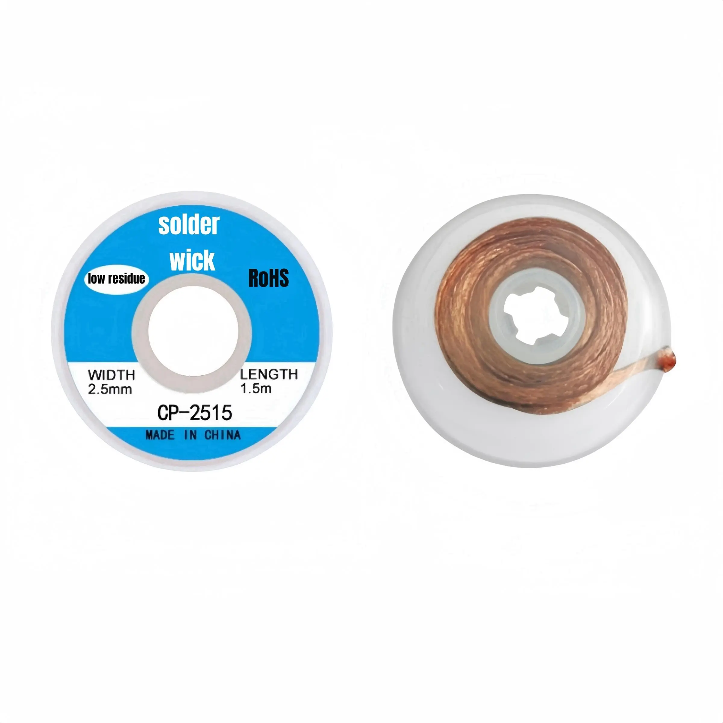 1.5m De-Soldering Braid 2 Pack for Efficient Solder Removal, Copper Solder Wick for Cleaning Solder Residue, Bga Repair Tool for Electronics
