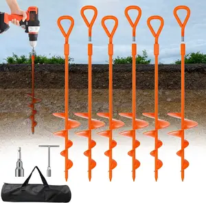 18''/30" Long Ground Anchor, Heavy Duty Earth Anchors Ground Anchors Screw in Kit with T-Handle Hex Wrench for Camping Tent, Swing Sets, Securing , Sheds, Trampoline
