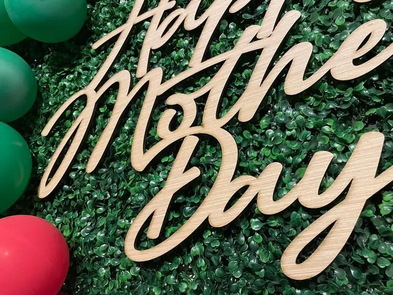 Handcrafted Happy Mother's Day Sign, Baltic Birch Wood Decor