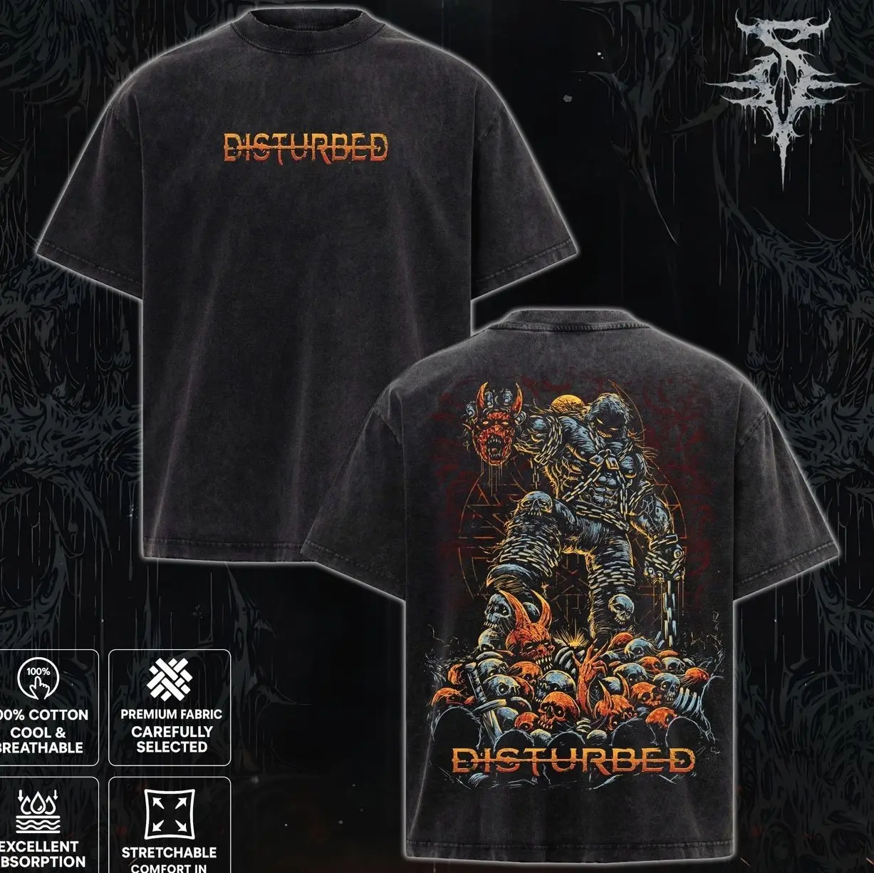 Disturbed Entombed Heavy Metal Shirt, Disturbed Unisex Tshirt, Music Graphic Tee, Rock Band Shirt, Retro Music Tee, Rock Music Lover Shirt, Vintage Band Shirts Casual Comfort Cotton Fabric Fit Top, Top Men's and Women's Clothing X1M