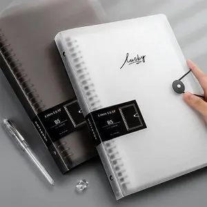 A4 B5 A5 Metal Transparent PVC Book Binder, 1 Count Binder with 4 Pages, Stationery & Supplies for Student Business Office Use