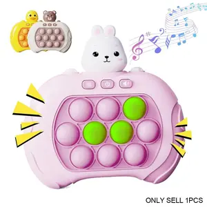 Cartoon Animal Push Button Game Machine, Four Modes Puzzle Stress Relief Decompression Squeeze Toy, Sound Light Educational Hand Speed Training, Kids Gift, Requires 3 Aaa Batteries