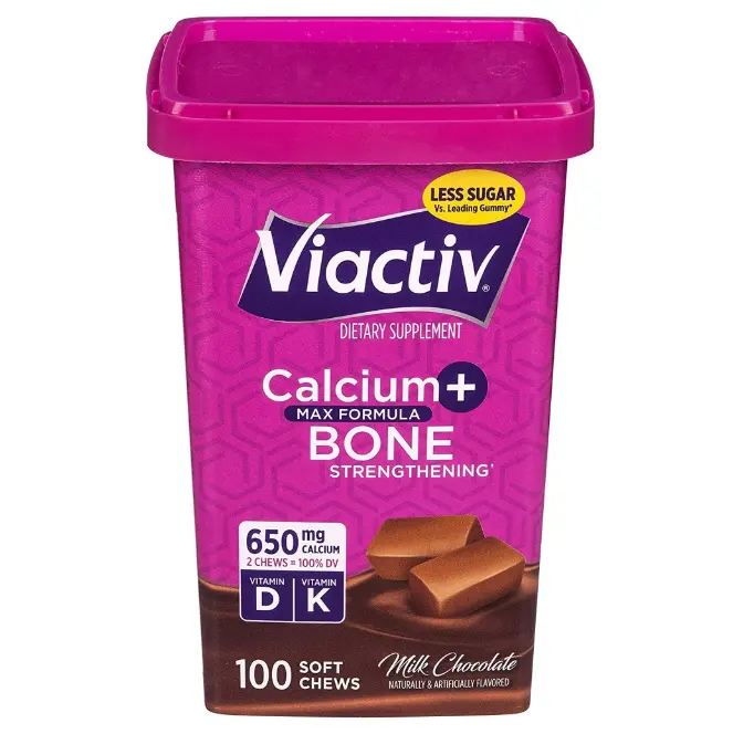 Viactiv Calcium + Vitamin D3 Supplement Soft Chews, Milk Chocolate (100 Chews) Calcium for Bone Health