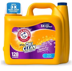 ARM & HAMMER Plus OxiClean Odor Blasters Fresh Burst, 128 Loads Liquid Laundry Detergent, 166.5 Fl oz