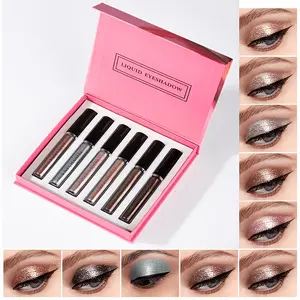 6pcs Liquid Eyeshadow Set - Aegyo-sal Iridescent Brightening Pearly Eyeshadow for Girls, suitable for stage makeup, festive makeup, and everyday makeup, compact and easy to apply, a gift for friends