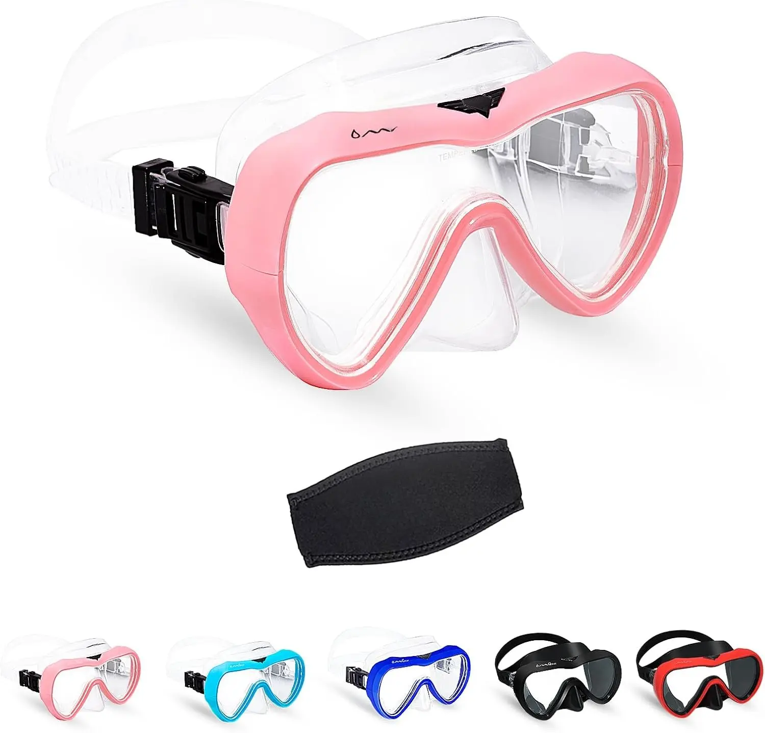 Diving Mask Snorkeling Gear  Adult Snorkel Mask Dive Goggles  Swim Glasses with Nose Cover for Scuba Free Diving Spearfishing Neoprene Strap Cover Impact Resistance