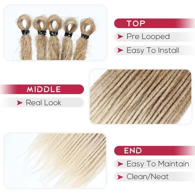 24 Inch Synthetic Dreadlock Extensions 5 Strands Hippie Dreads Color DreadLoc Reggae Style Crochet Braids Hair