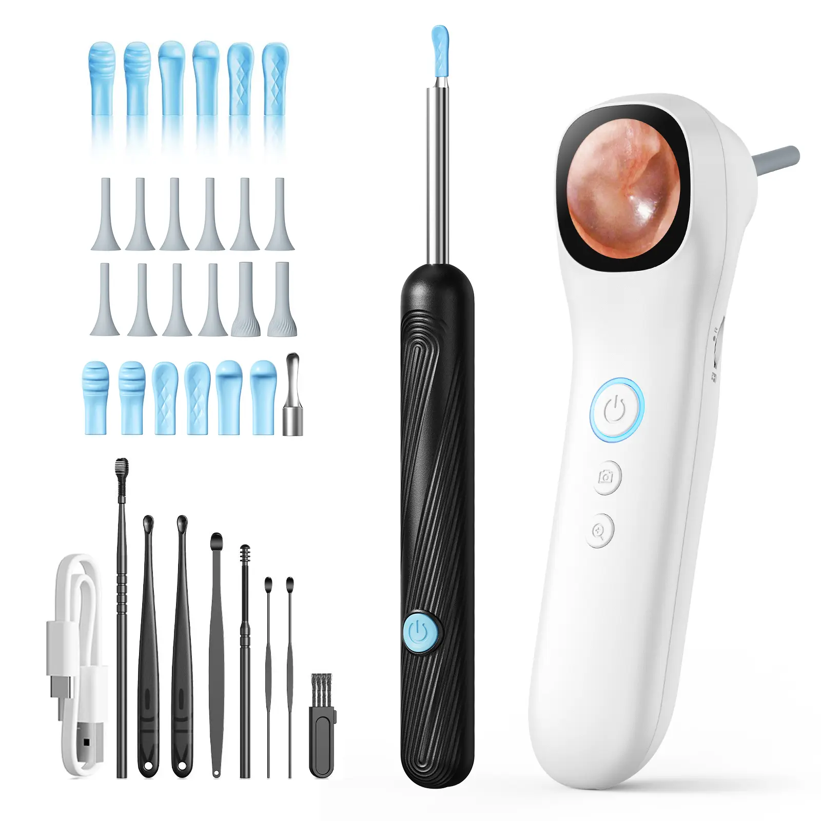 5-in-1 Video Otoscope Ear Wax Removal Tool with 1080P HD Camera & IPS Screen, Smart Ear Cleaner with LED Light & Silicone Tips for Adults, Kids & Pets, Ear Wax Removals