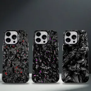 Carbon Fiber Pattern Painting Phone Case For iPhone 17,16,15,14,13,12,11,8,7,Pro,Max,Plus,Mini,XS,SE Anti Fall Black Matte Hard