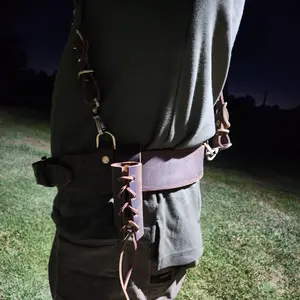 Leather bull pin holster. welding rod holder. for the Ironworker, welder, blue collar worker.