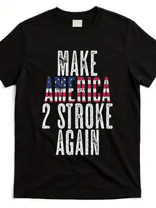 Men's & Women's Retro Motorcycle T-Shirt - Pure Cotton 220GSM Apparel with Two-Stroke Engine Graphic, Casual Riding Tee for Motorcycle Enthusiasts, Machine Washable Round Neck Shirt