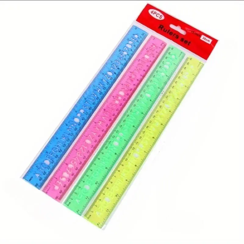 4 in 1 ruler ABC letter 30cm ruler Multifunctional Stationery measuring instrument school supplies