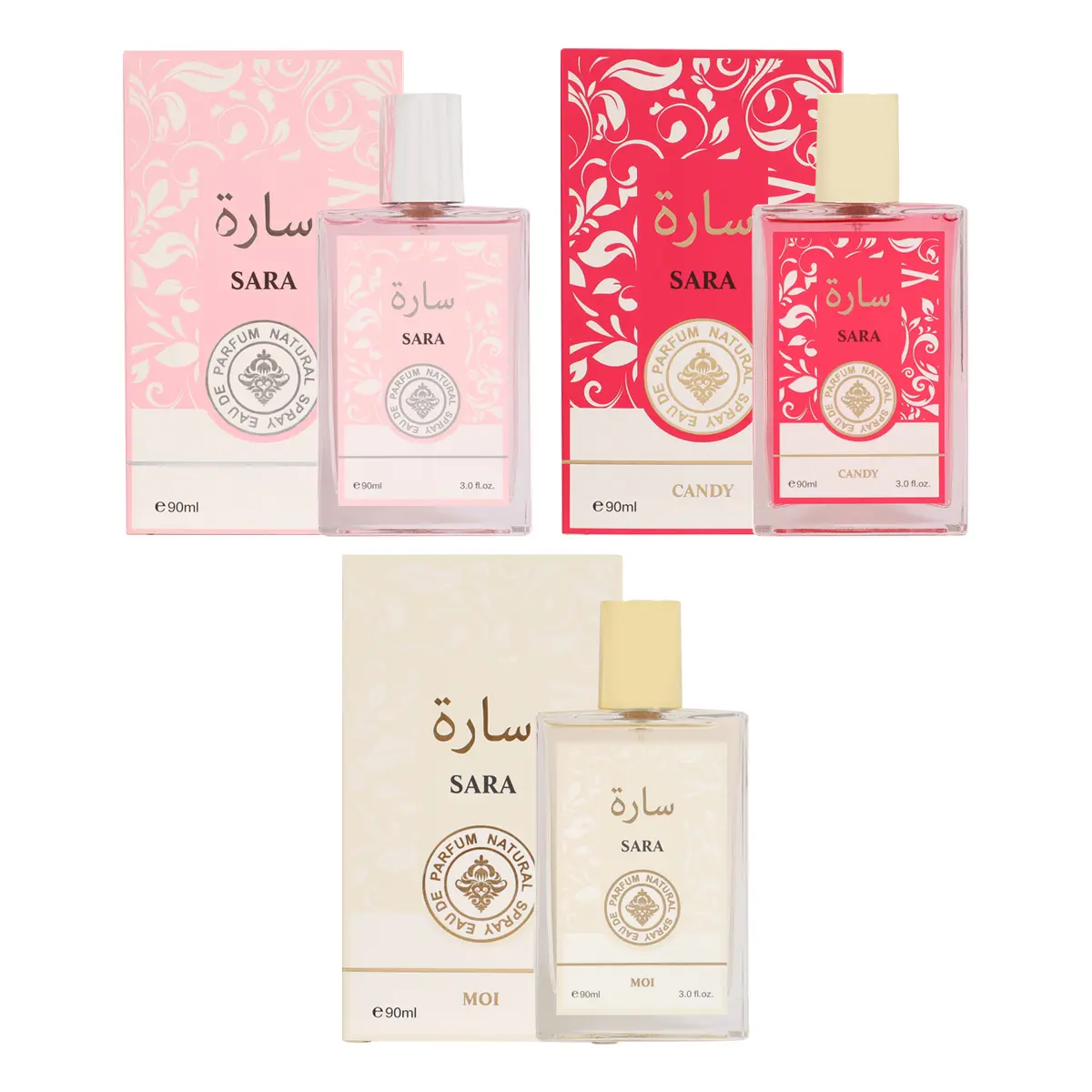 Royal Fragrance Bundle of Sara, Sara Candy, and Sara Moi Perfume