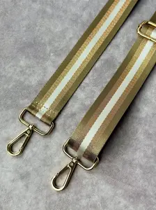 Adjustable Crossbody Strap - Beige Striped