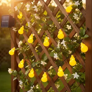 135in Solar String Lights Hulu Lamp Day Charge/Night Auto On Waterproof Fence Light, Outdoor Decor for Garden, Patio