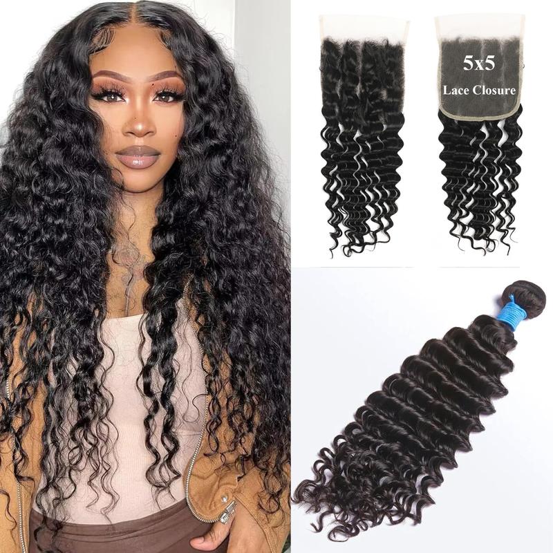 [Ashine] Vacation Hair 10A Brazilian Virgin 100% Human Hair Deep Wave Deep Curly Bundles Sew In Quick Weave Ponytail Closure Extensions One-directional Cuticles-sleek, Tangle-resistant, and Re-wearable 12-30 Inches Afro Kinky Bulk