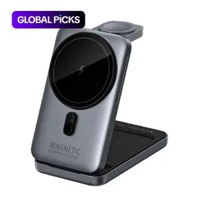 Wireless Charging Station 3 in 1 Folding Fast Magnetic Wireless Charger for Apple Devices Compatible with Iphone 16 15 14 13 12 Series, For AirPods 4/3/2/Pro, For iwatch 3-10 SE Ultra