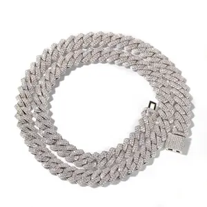 Hip Hop Style Ice Dot Strip Cuban Necklace, Popular Ice Dot Cuban Bracelet, Men's Hundred 13mm With Zirconia Fashion Personalized Necklace Jewelry, Gifts for Boyfriends