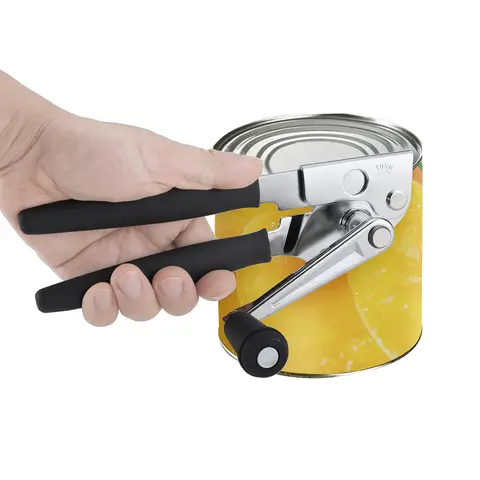 Stainless Steel Heavy-Duty Commercial Handheld Manual Crank Lid Opener - Smooth Operation, Easy for Seniors, Beverage Can Opener, Kitchen Gadget for Peace of Mind