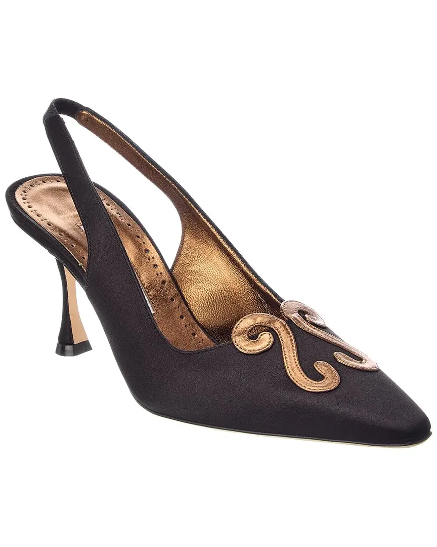 Manolo Blahnik Durbar 90 Satin Slingback Pump
