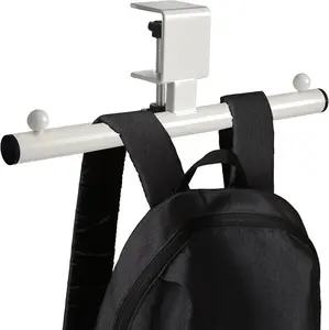 Backpack Hanger for Table Backpack Holder Organizer Under Desk Bag Hanger Stand up Desk Store Clamp-On Bag Purse Hook for Office Table Clamp Adjustable Easy Installation