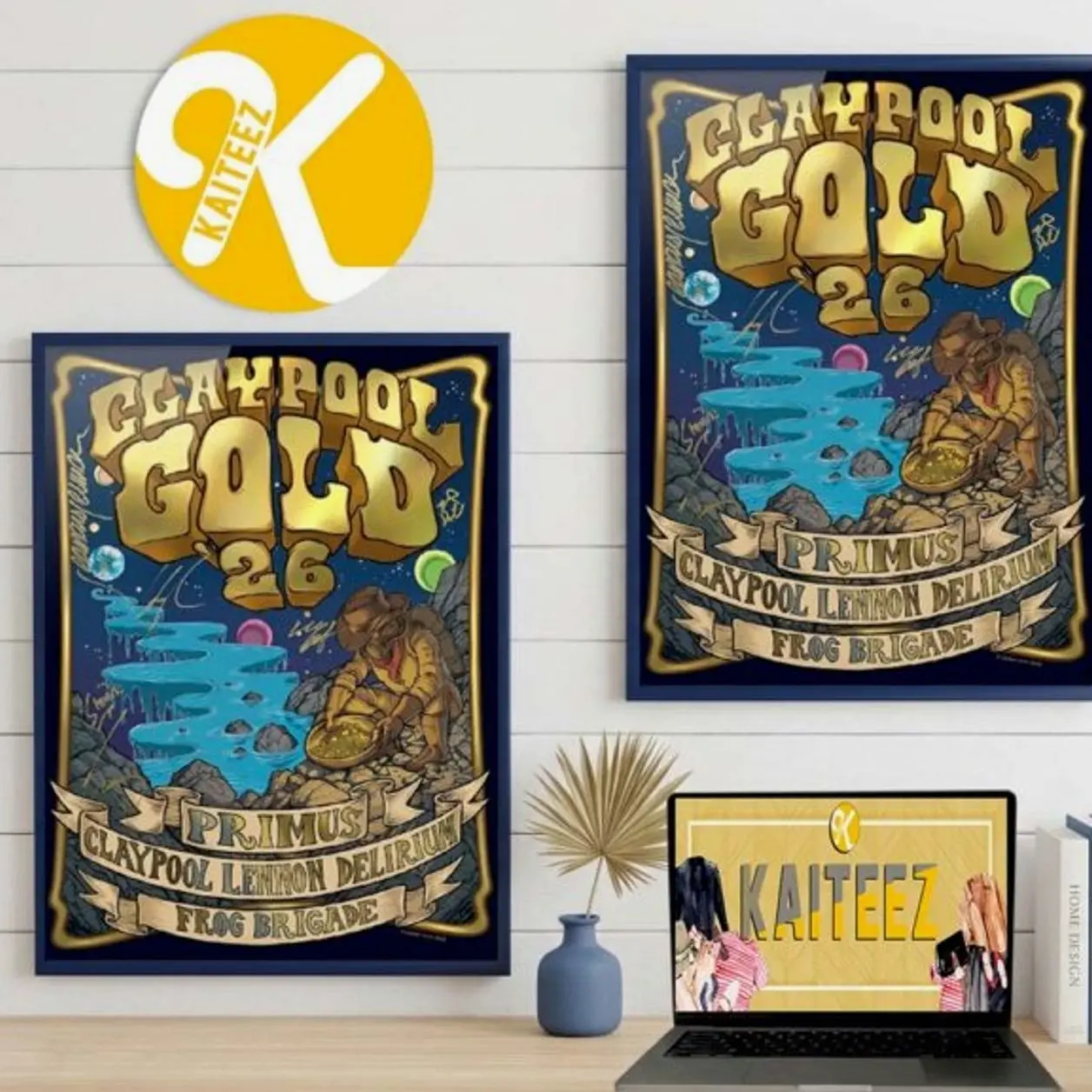 Primus The Clay Pool Gold Tour 2026 Exclusive Vip Poster Space Gold Rush Home Decor Poster Canvas