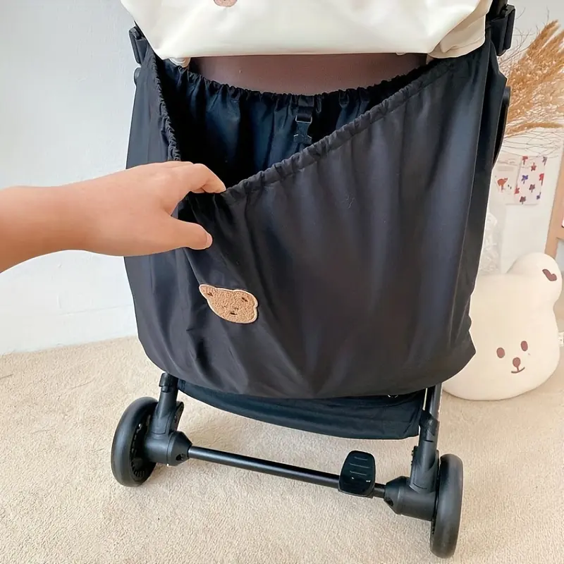 Waterproof Bear Pattern Baby Stroller Storage Bag, Stroller Organizer, Stylish Practical Design for Busy Parents, Perfect for Organizing Infant Newborn Baby Essentials, Diaper, Stroller Accessories