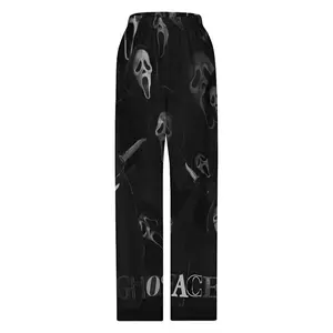 Christmas Ghostface Scream Mask Pajama Pants Horror Movie Print Sleepwear Casual Loose Fit Comfortable Nightwear Men Women Unisex 4 Season Sports Lounge Bottoms