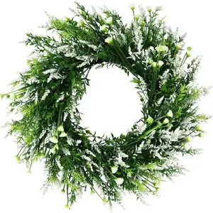1-Piece,Artificial Floral Garland / Vine Wreath — Door Décor & Lavender Wreath. A home décor accent suitable for holiday decorations and party arrangements; can be hung on porches, windowsills, or windows.