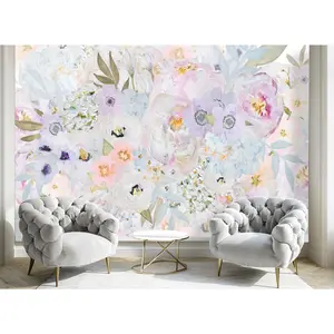 Custom "Sweet Bouquet" Wallpaper Peel and Stick  9’ tall x 6’ wide