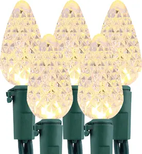 Gentle Twinkle C5 Christmas Lights, 33ft 100 LED Christmas String Lights, Connectable 120V Warm White Xmas Tree Light Indoor Outdoor Twinkle Xmas Light for Tree  Holiday Wedding Decor