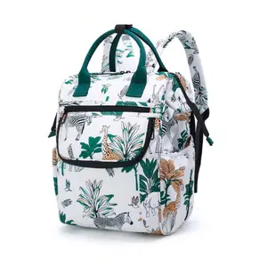 Mommy Outing Backpack, Printed Casual Mommy Shoulder  Large  Backpack  Changing Station Waterproof Pink  Backpack  Charging Port daddy bag Insulated Bag Backpack  USB Stroller with Infant Car Seat Adapter Adjustable Car Seat Toy Arch