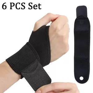 6 Packs Wrist Brace for Carpal Tunnel Wrist Wraps Compression Straps for Arthritis and Tendinitis Joint Pain Relief Adjustable Brace Night Support for Fitness Right & Left Hands Weightlifting,Wraps for Women and Men