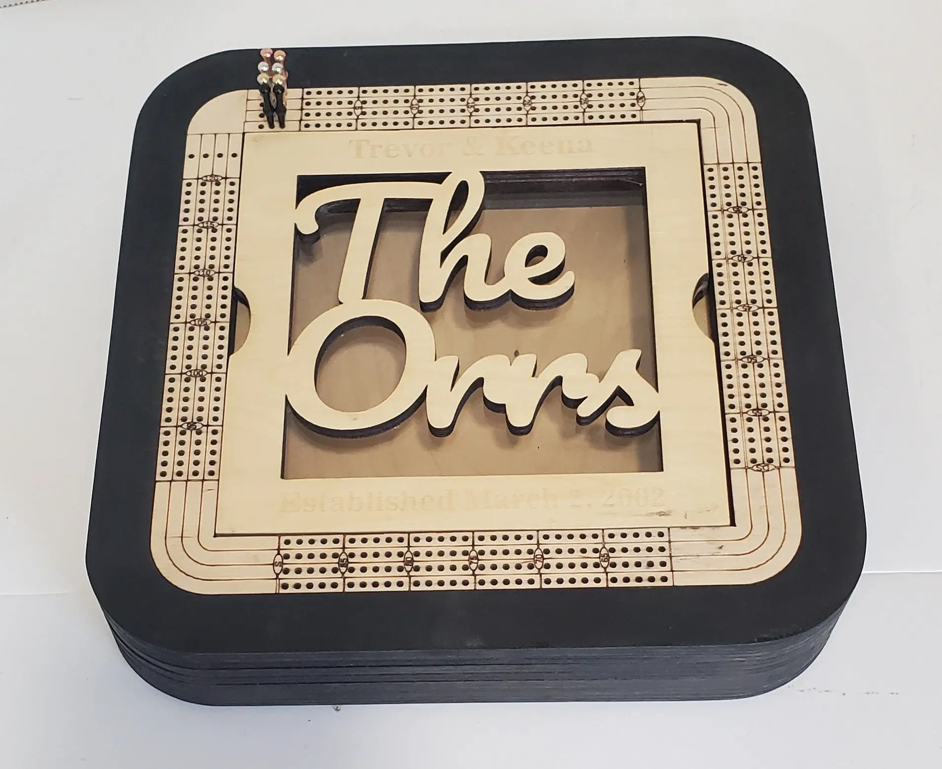 Shadow Box Cribbage Board