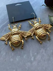 Exaggerated Bee Design Dangle Earrings, Punk Simple Style Alloy Jewelry, Creative Women's Ear Accessories