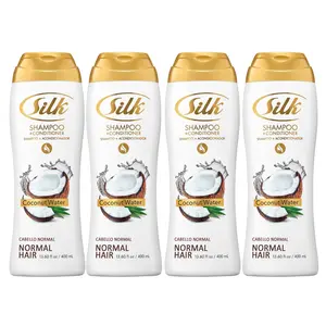 Silk Coconut water Shampoo + Conditioner pack of 4: Silky Soft and Beautiful Hair in every wash