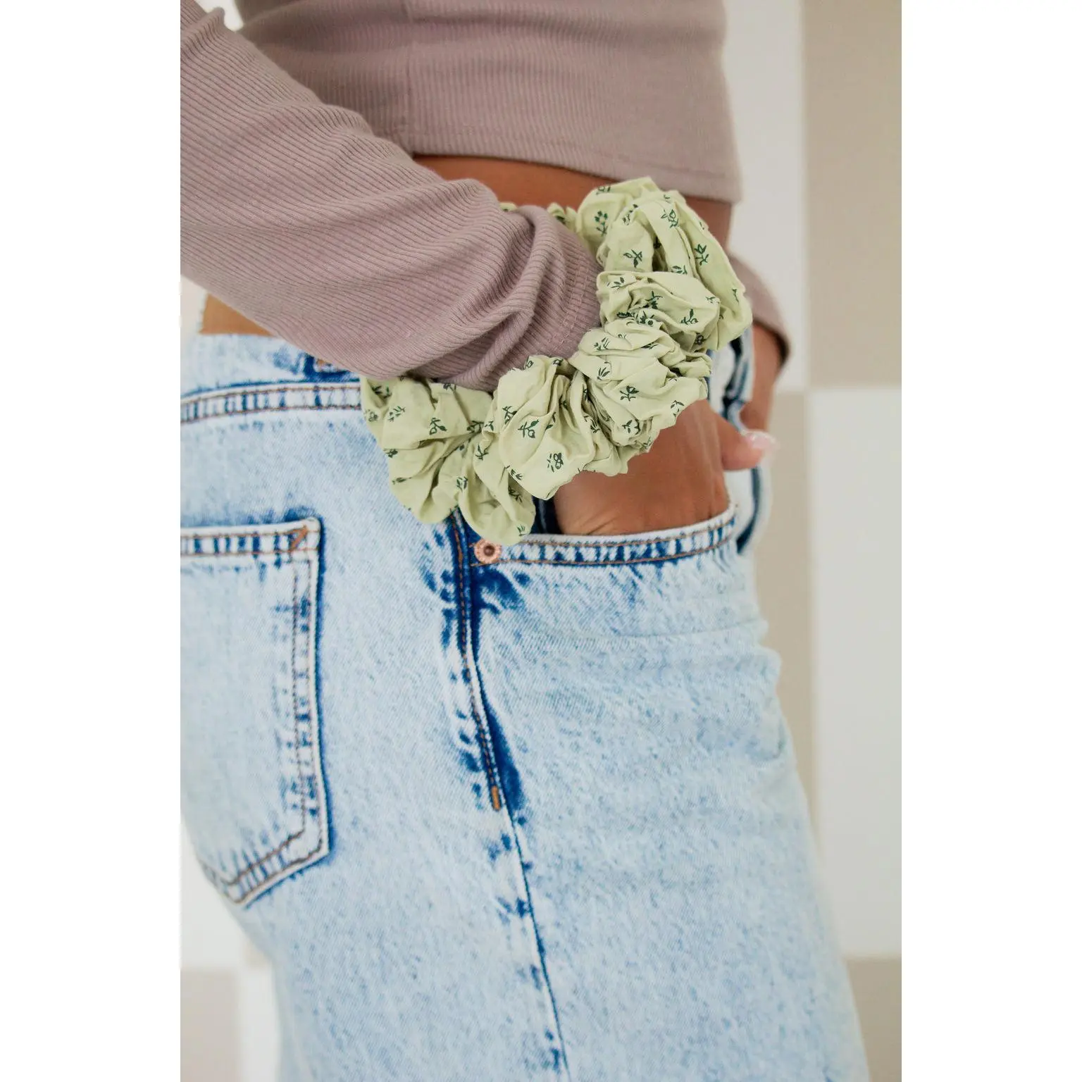 Pine Floral Jumbo Scrunchie