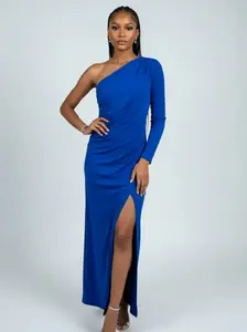 Ocean Queen One-Shoulder Gown