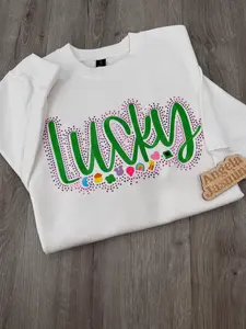 Lucky Charms Embroiderec and Bling Sweatshirt