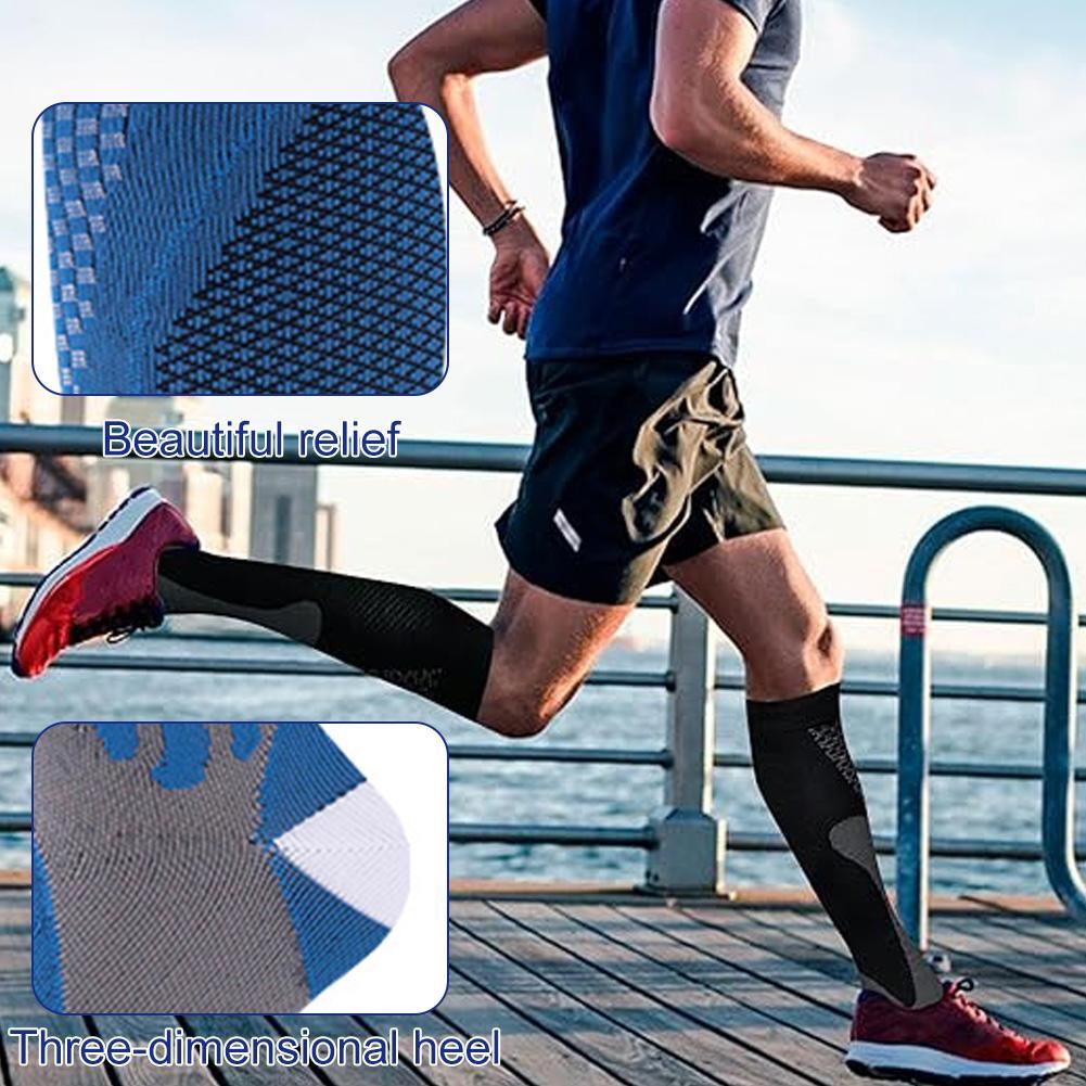 4 Pairs Compression Socks for Men and Women,20-30mm Hg Calf Compression Socks,Comfortable Durable,Unisex Support Sock