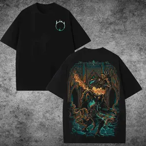 Retro Vintage Souls Dark Souls III Oversized T-Shirt vs Hoodle 100% Premium Cotton Classic Fit Menswear Top Soft Durable Black Seamless Tshirt