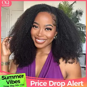 [3 In 1 Half Wig] OQ HAIR Afro Curly Wear Go Glueless Half Wig 180% 250% Density Upgrade With Drawstring Cap Invisible Hairline Human Hair Wigs Beginner Friendly #SummerVibes