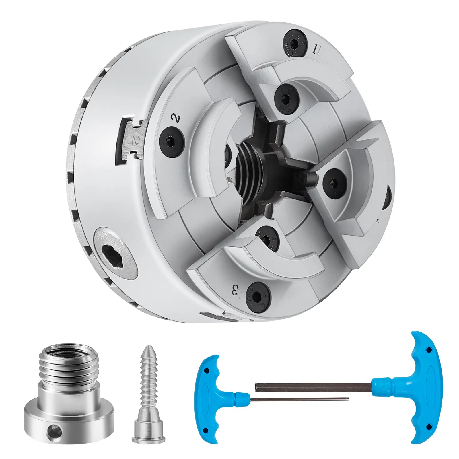 【summerfinds】VEVOR KP2-3/4 Lathe Chuck, 4-Jaw 2.75" Diameter, Metal Lathe Chuck Turning Machine Accessories, Self-centering Tool, for Lathe, Precision Machining, Grinding Machines, Milling Machines