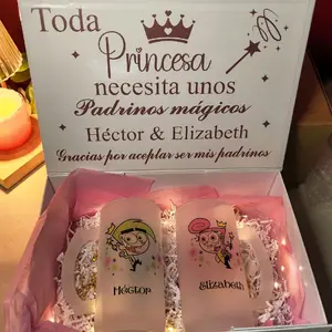 godparents appreciation gift box with a set of two personalized glasses 16oz