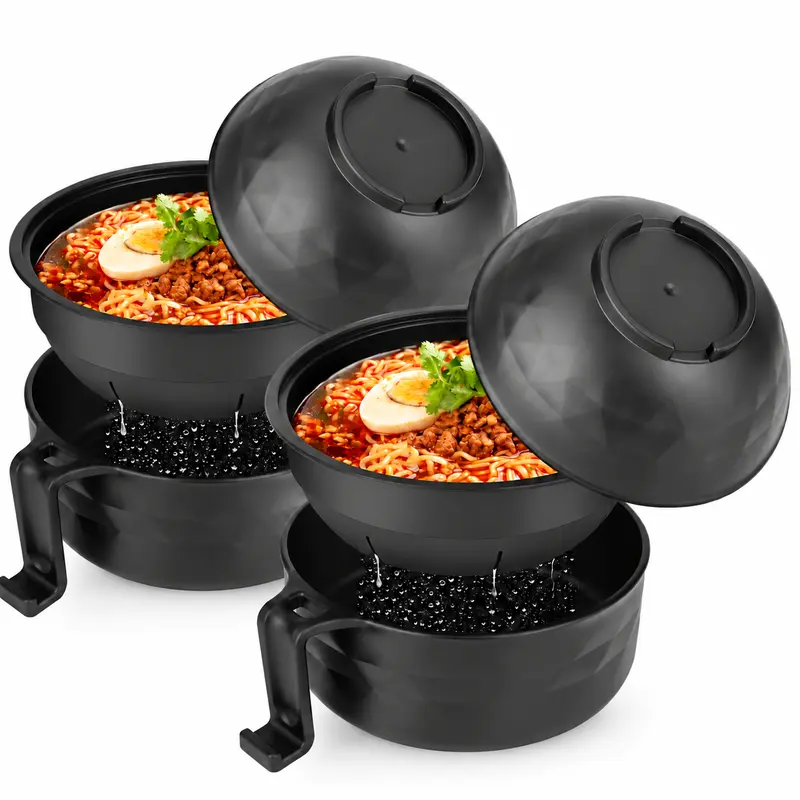 ONESHOW HOME Microwave Ramen Bowl Set (Kitchen Tableware, Cutlery) with Chopsticks, Spoon, Built-in Phone Holder - Modern Tableware Sets for Dorm Room Meal Solution (Mid Year Sale)